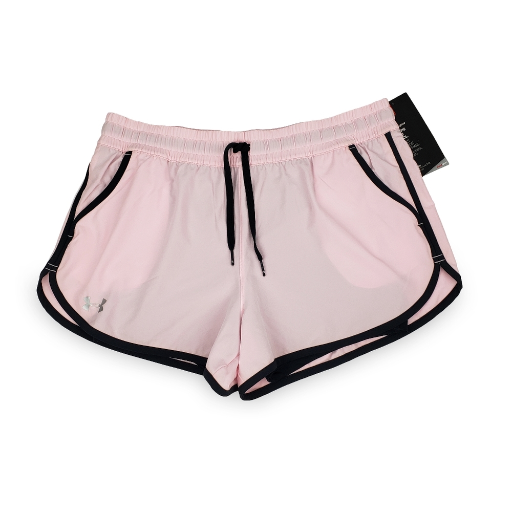Under Armour Women's 2X Rally Shorts Heat Gear Fitted Petal Pink Size Medium
